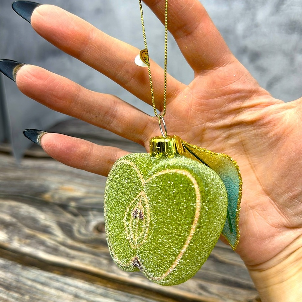 Glass Apple Slice Ornament - Christmas Tree Decoration NWT​